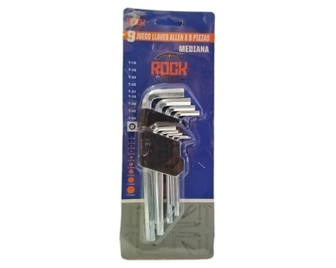 Juego de llaves Allen - Medianas - 9 unidades - Rock