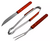 Set Para Asado Cuchillo Mango Madera Tenedor Y Pinza