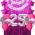 Set celebración decoracion fucsia y plata