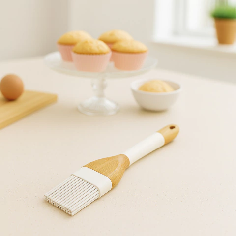 Pincel Casasunco silicona y bambu blanco