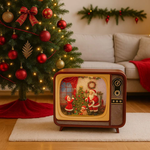 Televisor adorno navideño