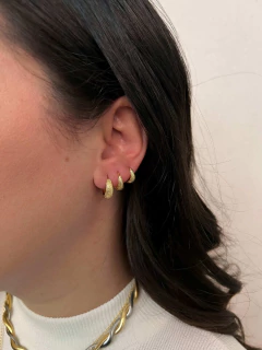 Brinco Trio Argolinha Texturizado - comprar online