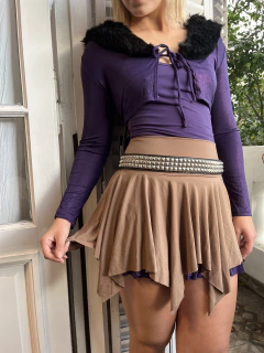 FALDA BICHA CAMEL - comprar online