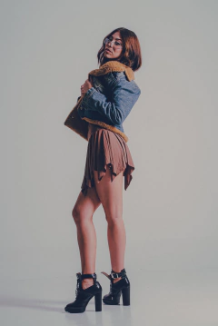 FALDA BICHA CAMEL - tienda online
