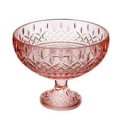 Centro de Mesa com Pé Lys Rosa - Cristal Wolff