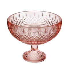 Centro de Mesa com Pé Lys Rosa - Cristal Wolff