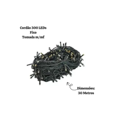Cordão 300 LEDS Warm Fixo Conector M/F 220V na internet