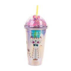 Imagem do Copo Térmico Led Gatos c/ Tampa e Canudo - 450ml