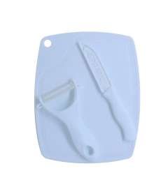 Kit Tábua + Faca e Descascador em Cerâmica