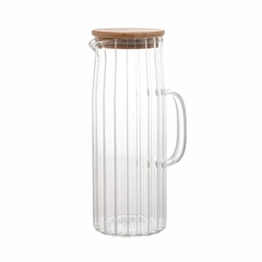 Jarra de Vidro com Tampa de Bambu - 1,1L