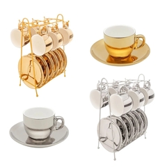 Conjunto 6 Xícaras para Café com Suporte Versa Wolff - 90ml