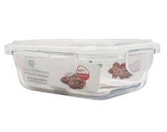 Pote de Vidro Retangular 640ml com Tampa Plástica - Bono