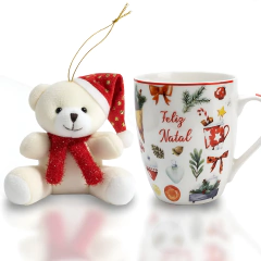 Caneca Natalina com Ursinho﻿