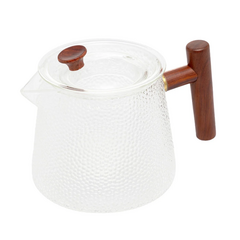 Chaleira de Vidro Borossilicato Martelado com Alça de Bambu - 750ml na internet