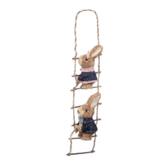 Casal de Coelhos Subindo Escada - 55cm