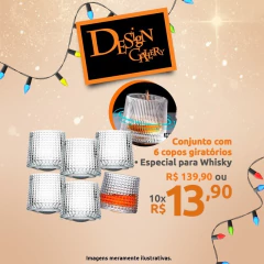 Conjunto 6 Copos Giratórios para Whisky