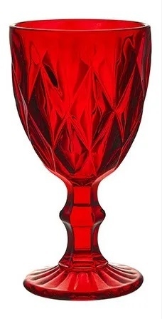 Jogo com 06 Taças Diamond Vermelho - 320ml