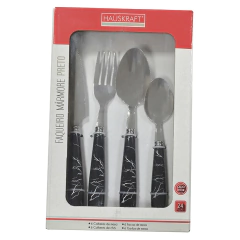 Faqueiro Mármore Preto - 24 Peças na internet