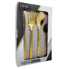 Faqueiro Athenas Dourado - 16 Peças na internet