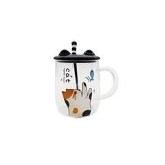 Caneca Gatinho com Colher e Tampa - 400ml - loja online
