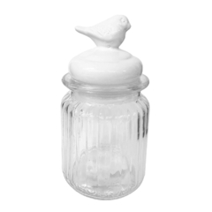 Pote de Vidro com Tampa em Porcelana - 250ml