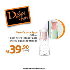 Garrafa com Infusor Patinha de Gato - 550ml