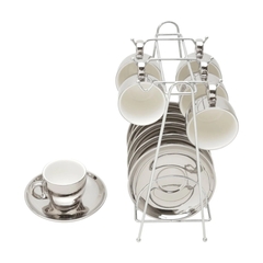 Conjunto 6 Xícaras para Café com Suporte Versa Wolff - 90ml - loja online