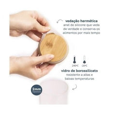 Pote Hermético de Vidro com Tampa de Bambu - loja online