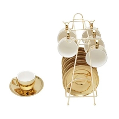 Conjunto 6 Xícaras para Café com Suporte Versa Wolff - 90ml - Design Gallery Santos 