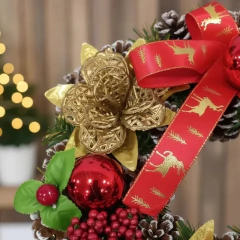 Guirlanda Pinhas Rena - 25cm - Design Gallery Santos 