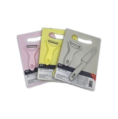 Kit Tábua + Faca e Descascador Inox