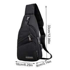 Mochila Transversal com Entrada USB - Design Gallery Santos 