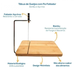 Tábua de Queijos com Fio Fatiador - Design Gallery Santos 