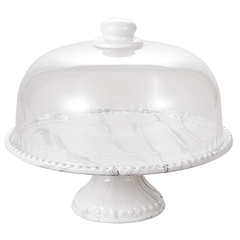 Porta Bolo Marble com Cúpula - 22,5cm