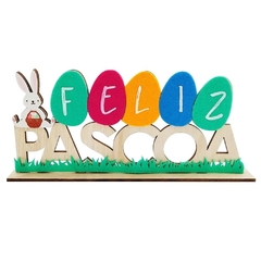 Placa de Mesa Decor Feliz Páscoa