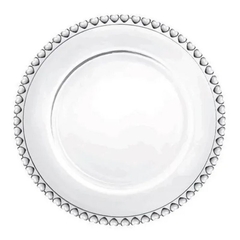 Sousplat / Prato em Cristal Pearl Heart Avulso