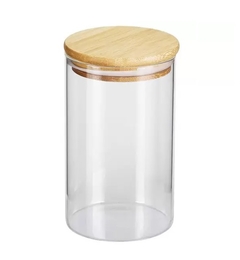 Pote Hermético de Vidro com Tampa de Bambu - comprar online