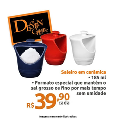 Saleiro Stone em Cerâmica - 185ml