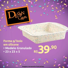Forma para Bolo Quadrado Silicone Granulado