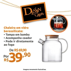 Chaleira de Vidro com Tampa de Bambu﻿ - comprar online