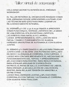 TALLER VIRTUAL: Taping- cupping- guasha - cepillado- facial y corporal - comprar online
