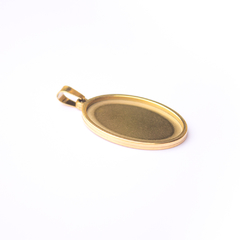 Pingente para colar bordado Oval - comprar online