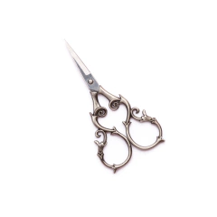 Tesoura Retrô Ornamentada Bronze - comprar online