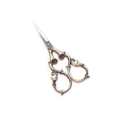 Tesoura Retrô Ornamentada Bronze