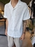 camisa estambul - de lino - manga corta - oversize - ( blanca )