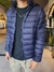 campera puffer londres - con piel en su interior - capucha desmontable - ( azul ) - puntoaparte