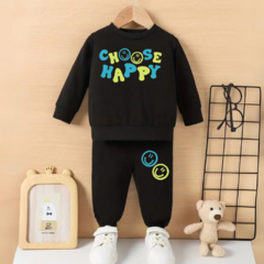 Conjunto Friza Negro Choose Happy