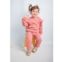 Conjunto Waffle frizado rosa oscuro