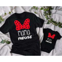 Matchy Personalizado mama mouse, mini mouse moño