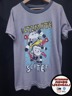 Remera Niño Gumball y Darwin - Ultimate Skater - El Increible Mundo de Gumball Gris